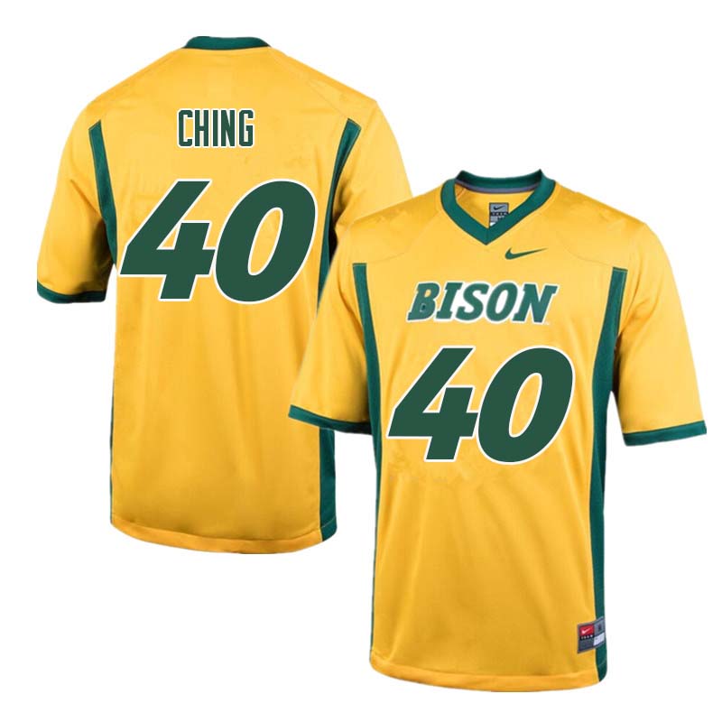 Men #40 Costner Ching North Dakota State Bison College Football Jerseys Sale-Yellow - Click Image to Close